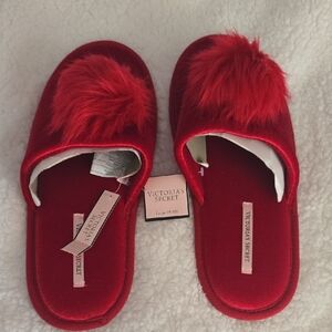 Victoria's Secret Plush Red Slippers